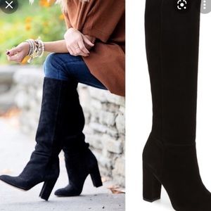 Sam Edelman Caprice Suede High Heel Boots Black W 10.5